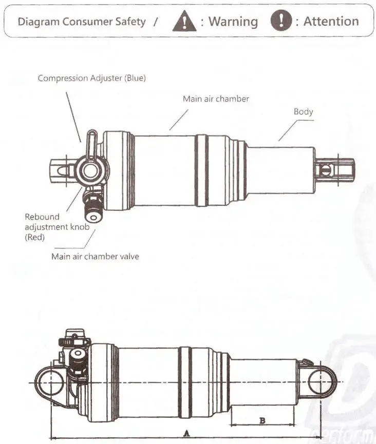 DNM AO-42RC Mountain Bike Rear Shock Absorber User Manual - DNM Air Shock AO-42RC Product Description