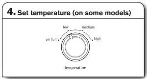 Set temperature (on some models)