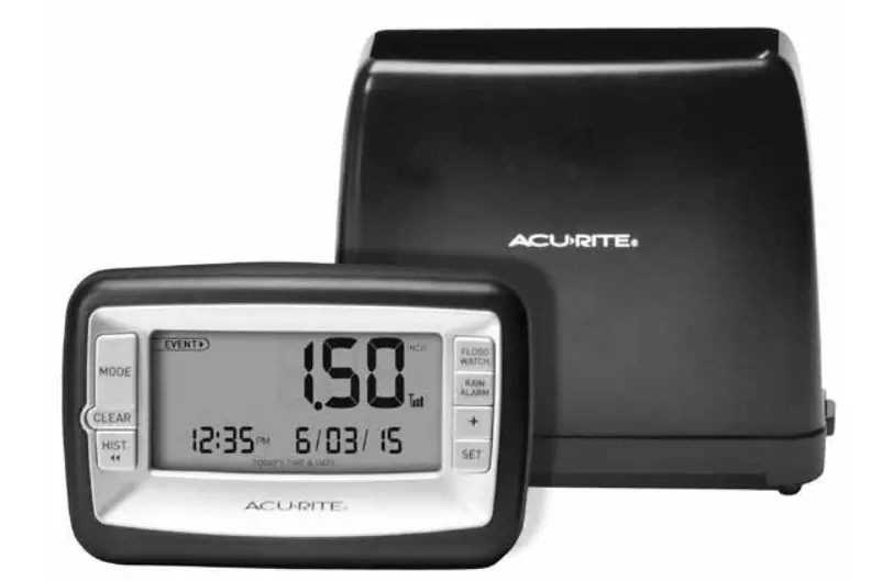 ACURITE 00875 Digital Rain Gauge with Wireless Self-Emptying Rain Collector
