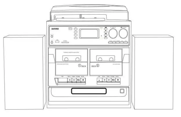 DENVER MRD-166 DAB-FM Radio Classical Turntable -