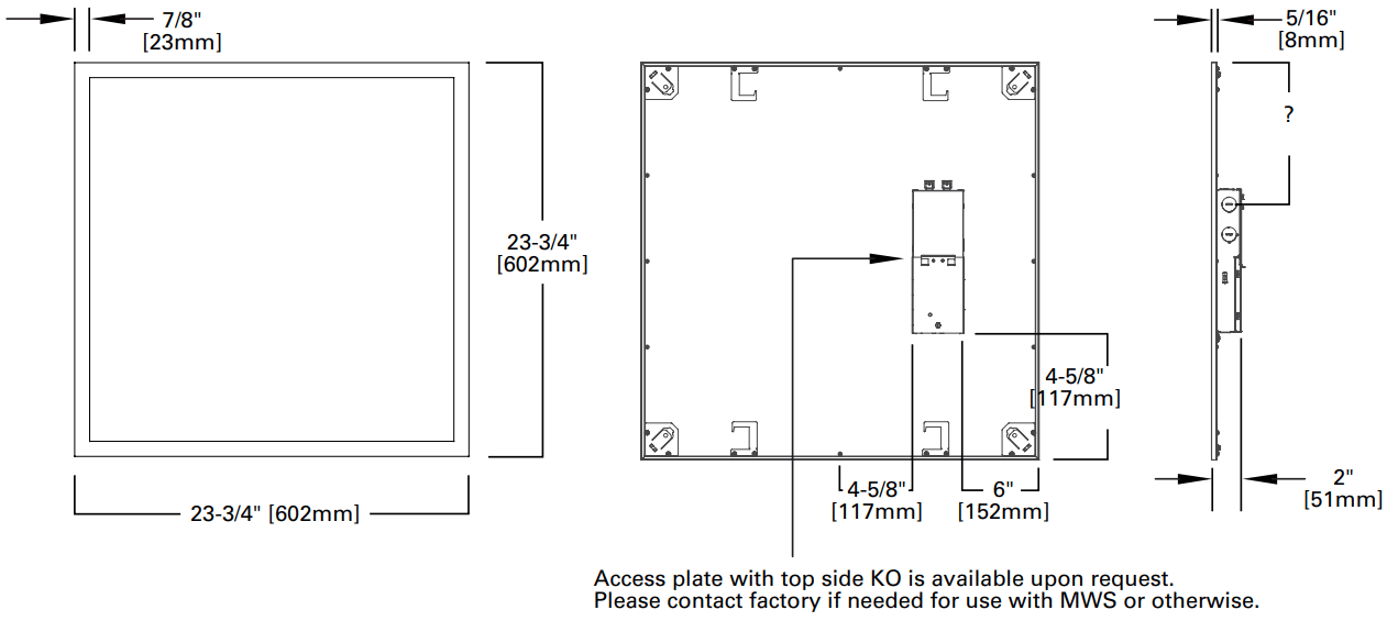 COOPER 22FP 2 x 2 Edge Lit Panel Recessed Suspended Surface - fig