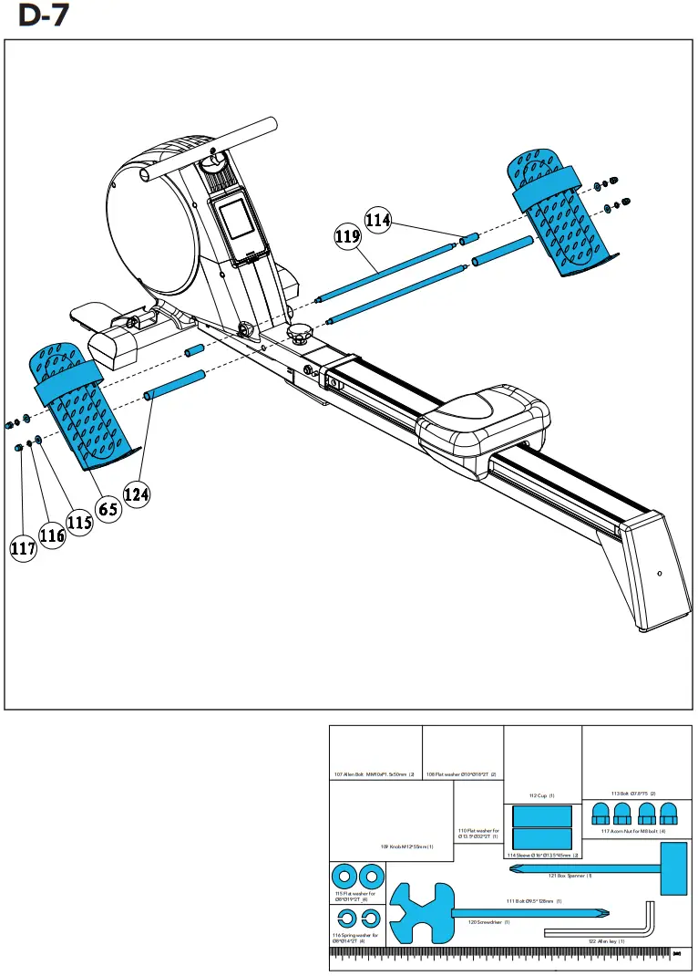 TUNTURI FitRow 50 Ergometer Pedal - Figure 13