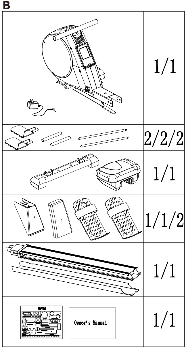TUNTURI FitRow 50 Ergometer Pedal - Figure 2