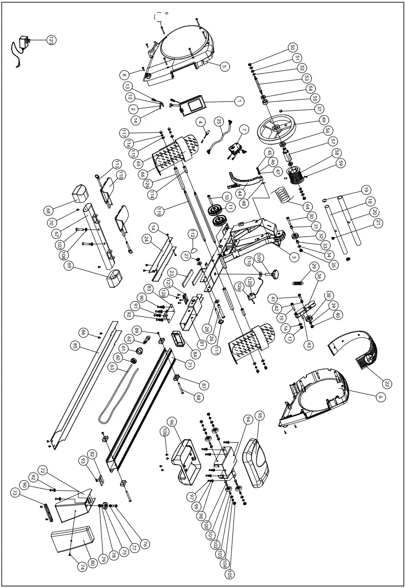 TUNTURI FitRow 50 Ergometer Pedal - Figure 24
