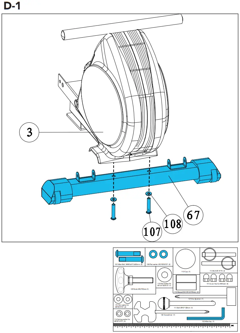 TUNTURI FitRow 50 Ergometer Pedal - Figure 4