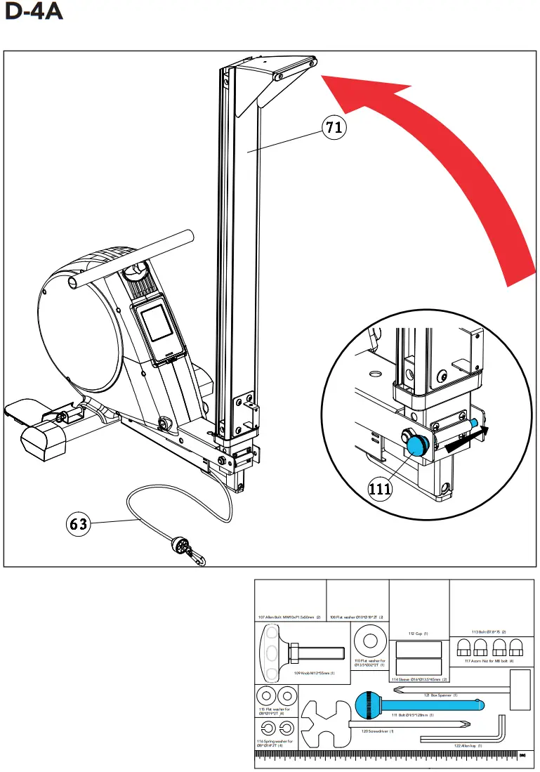 TUNTURI FitRow 50 Ergometer Pedal - Figure 8