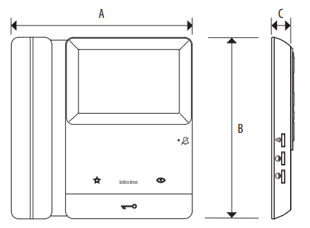 bticino CLASSE 100 Video Doorphone Door Entry System -Dimensional