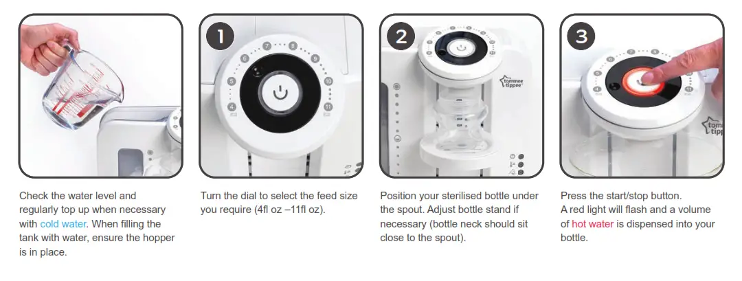 Tommee Tippee Perfect Prep Machine - 2. USAGE