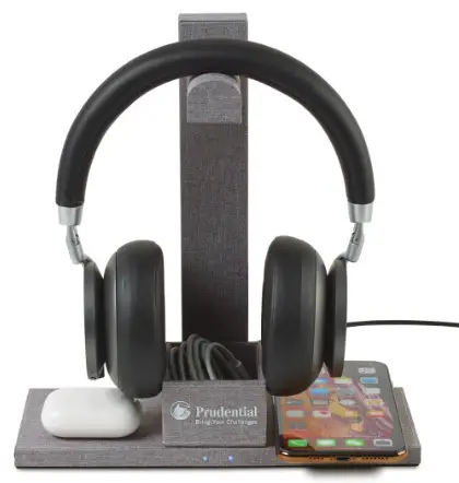 TRUMAN 85882 Dual Wireless Charger and Headphone Stand
