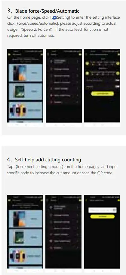 Shenzhen Instant Meiyue Technology SM-2103 Series Automatic Film Cutter User Manual - App Control System