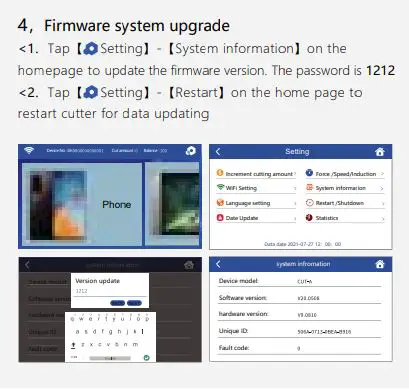 Shenzhen Instant Meiyue Technology SM-2103 Series Automatic Film Cutter User Manual - Machine Settings