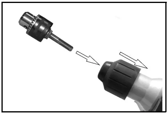 Clarke CON1500RDV Contractor Rotary Hammer Drill Instruction Manual - FITTING THE STANDARD CHUCK