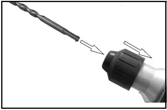 Clarke CON1500RDV Contractor Rotary Hammer Drill Instruction Manual - INSERTING A DRILL BIT