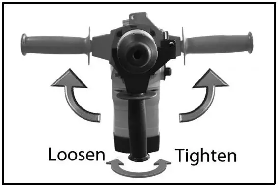 Clarke CON1500RDV Contractor Rotary Hammer Drill Instruction Manual - POSITIONING THE FRONT HANDLE