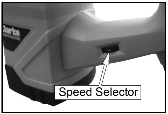 Clarke CON1500RDV Contractor Rotary Hammer Drill Instruction Manual - SPEED SELECTOR