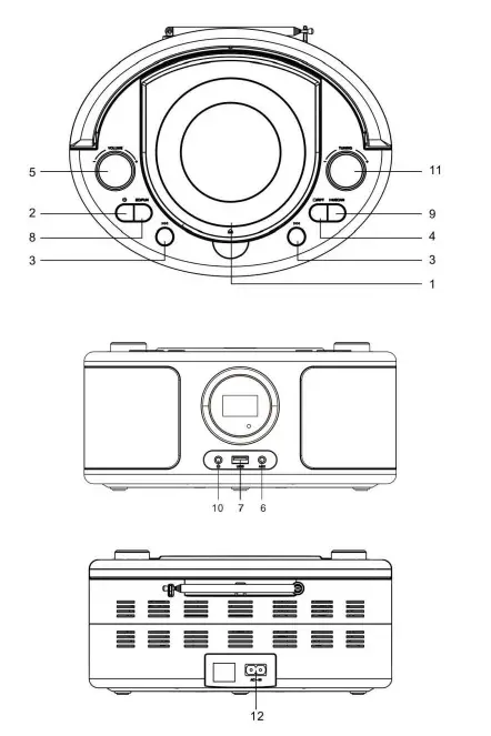 wiscent- WTB-791- Portable -CD- Boombox -Instruction -FIG 3