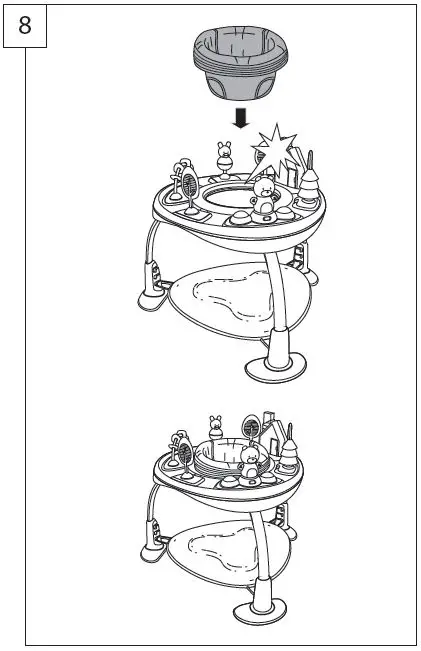 ingenuity 12903-MEES Spring and Sprout 2-in-1 Activity Jumper and Table First Forest-12