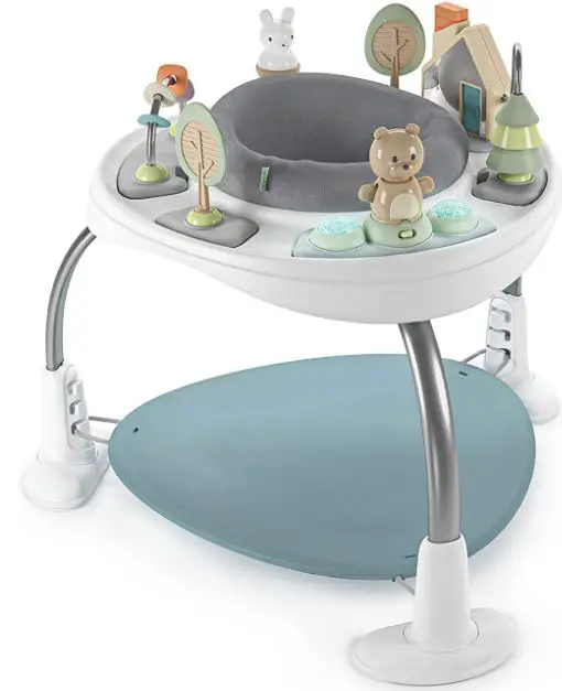 ingenuity 12903-MEES Spring and Sprout 2-in-1 Activity Jumper and Table First Forest