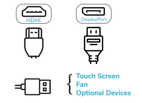 INTOUCH KIO430L SLIM 32 Inch Touch Screen Kiosk Landscape - CABLING INFORMATION