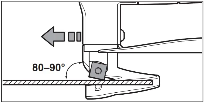 BOSCH GSC 12V-13 Professional 12V Li-Ion Coolpack Cordless Metal Shear Instruction Manual - Apply the machine to the workpiece only when switched on.