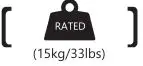 RATED (15kg or 33lbs)
