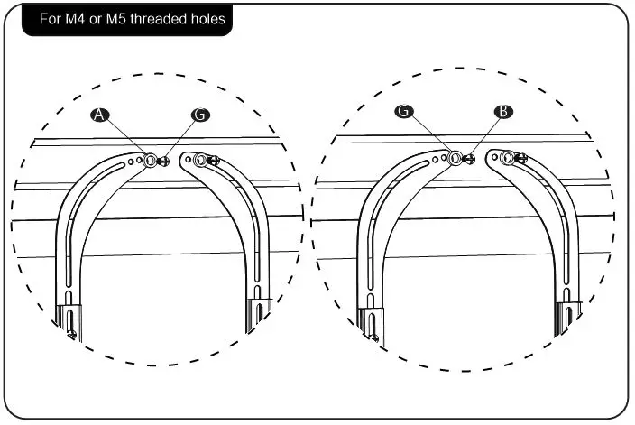 WALI Universal Soundbar Mount - Select the correct Soundbar mounting bolts-For M4 or M5 threaded holes 1