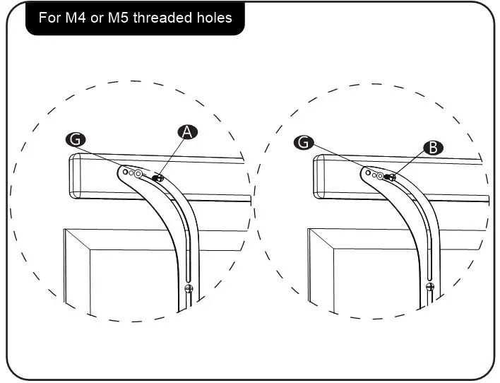WALI Universal Soundbar Mount - Select the correct Soundbar mounting bolts-For M4 or M5 threaded holes
