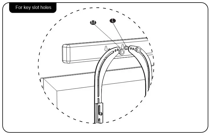 WALI Universal Soundbar Mount - Select the correct Soundbar mounting bolts-For key slot holes 1
