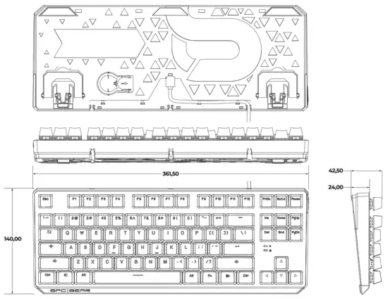 SPC GEAR GK630K Onyx White Tournament Kailh RGB Mechanical Gaming Keyboard - fig