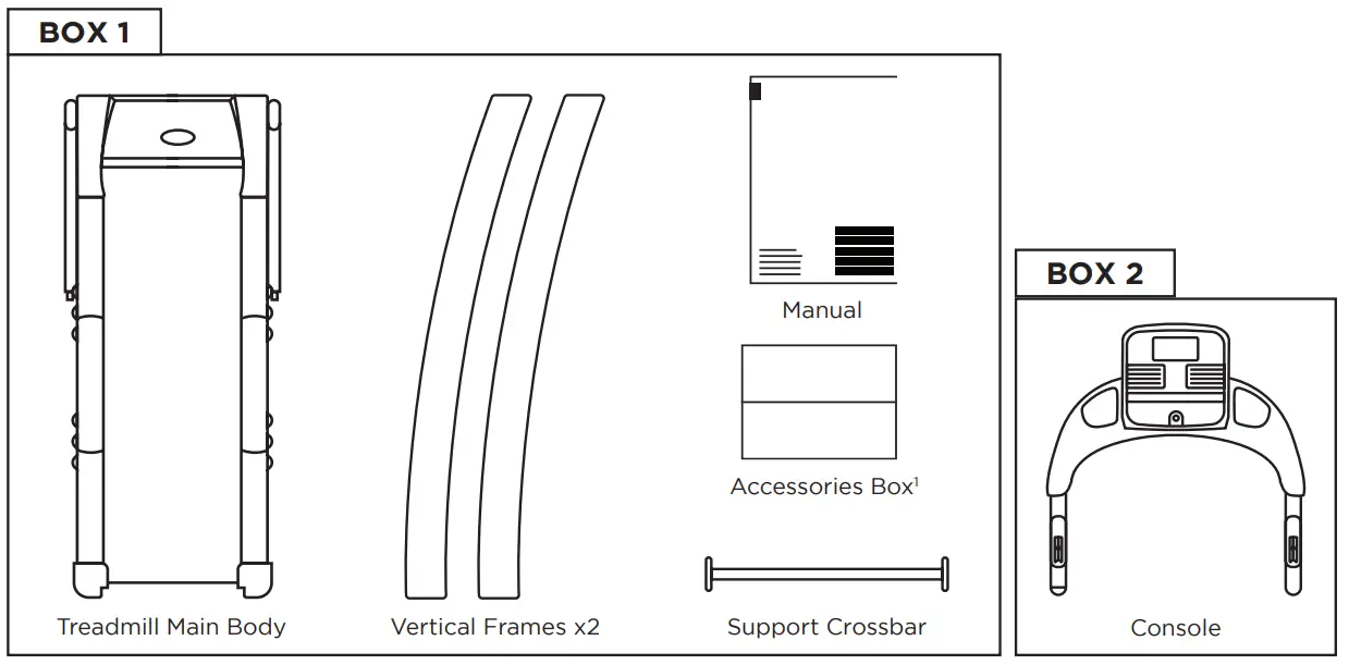 JLL S400 Folding Treadmill - CONTENT LISTING