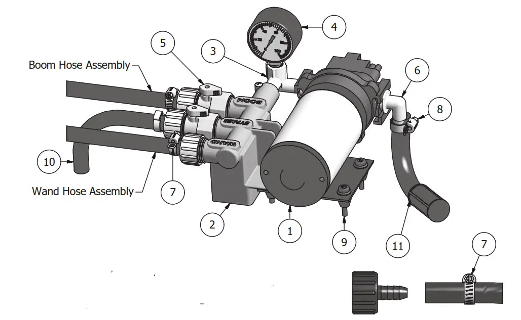 WORKHORSE 40-60 Gallon UTV Sprayer -Pump & Valve Assembly