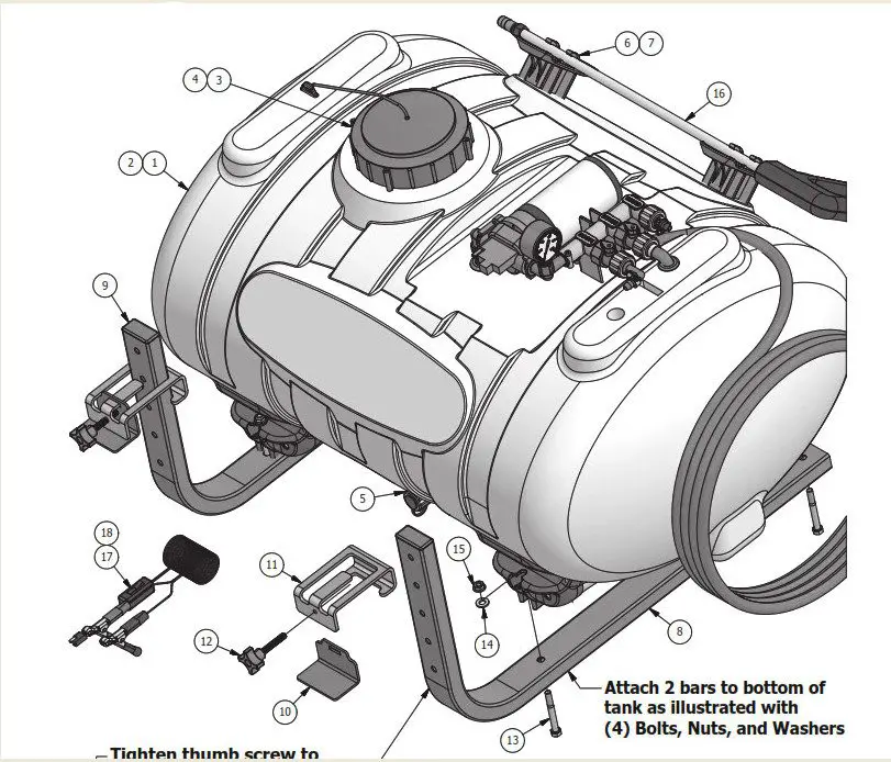 WORKHORSE 40-60 Gallon UTV Sprayer -Tank