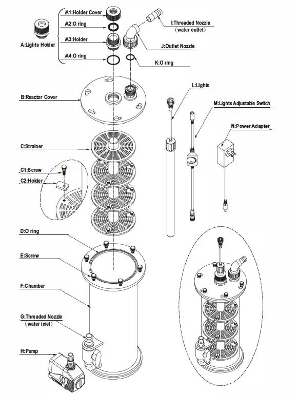 Octo LR-150 Lights Reactor Instruction fig 1