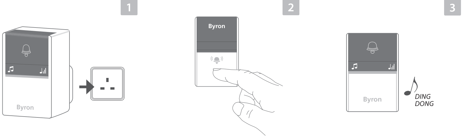 Byron DBY 23415UK Wireless Door Bell Set - 2