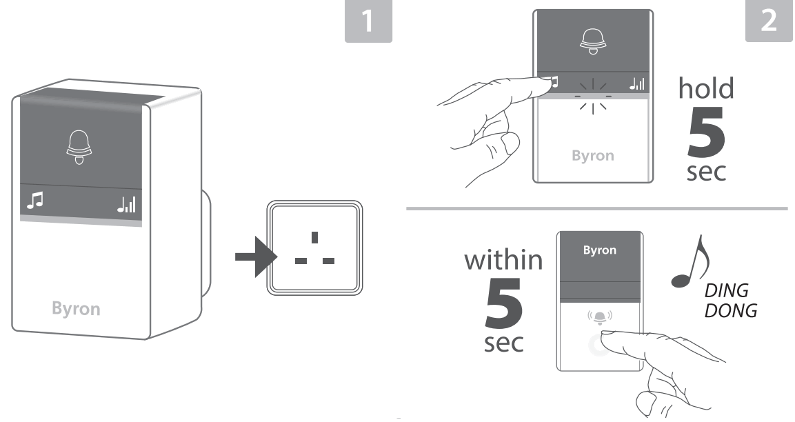 Byron DBY 23415UK Wireless Door Bell Set - 6