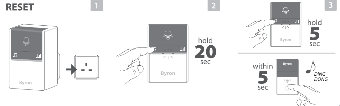 Byron DBY 23415UK Wireless Door Bell Set - 8