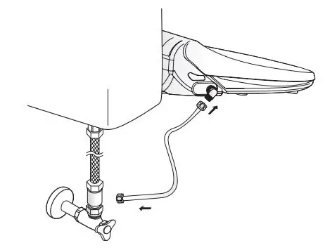 SmartBidet SB-3000 Electronic Bidet User Manual - Connect the flexible tube from side of