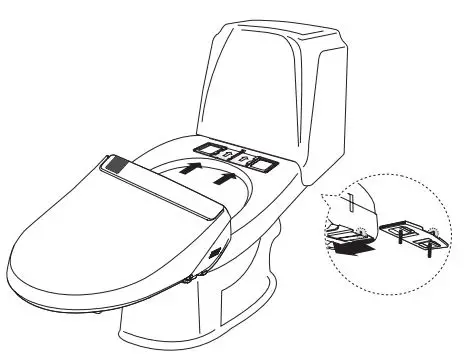 SmartBidet SB-3000 Electronic Bidet User Manual - Push the main unit onto the base plate until hearing “click” sound.