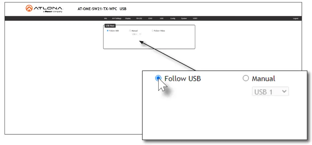 ATLONA AT OME SW21 TX WPC Wallplate HDBaseT Transmitter for HDMI and USB C with USB Hub - 01