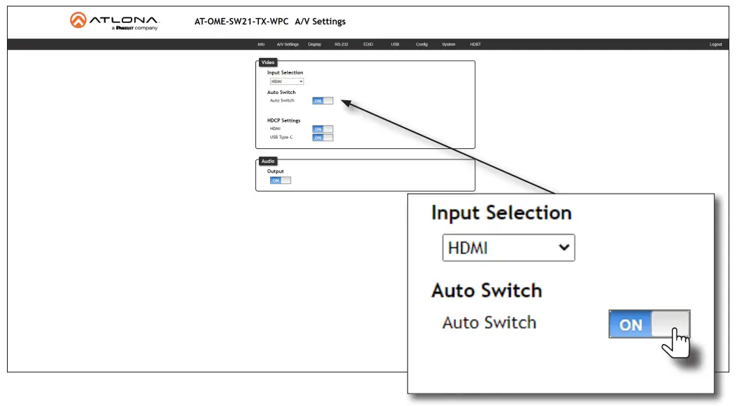 ATLONA AT OME SW21 TX WPC Wallplate HDBaseT Transmitter for HDMI and USB C with USB Hub - 14