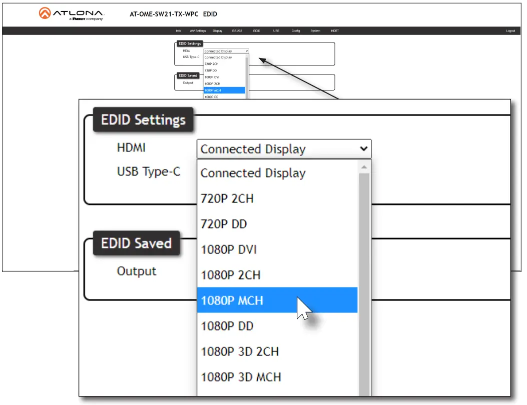 ATLONA AT OME SW21 TX WPC Wallplate HDBaseT Transmitter for HDMI and USB C with USB Hub - 20