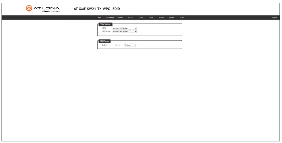 ATLONA AT OME SW21 TX WPC Wallplate HDBaseT Transmitter for HDMI and USB C with USB Hub - 47