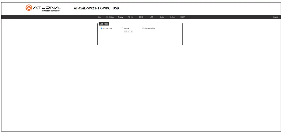 ATLONA AT OME SW21 TX WPC Wallplate HDBaseT Transmitter for HDMI and USB C with USB Hub - 48