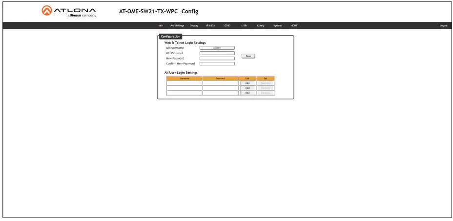 ATLONA AT OME SW21 TX WPC Wallplate HDBaseT Transmitter for HDMI and USB C with USB Hub - 49