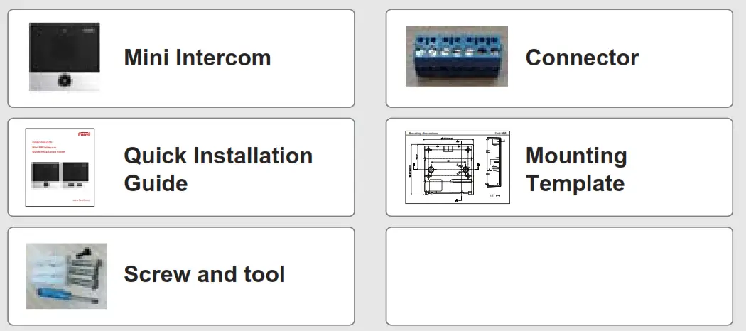 Fanvil i10 Mini SIP Intercom Package Contents