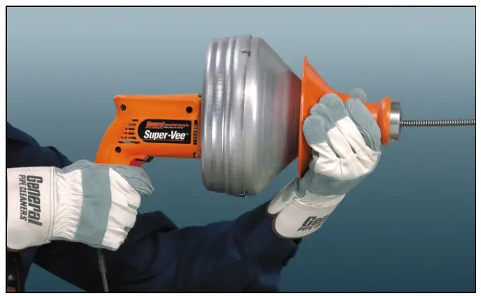 WHITE BEAR RENTAL Super Vee Powered Sewer Snake - switch is in the FORWARD