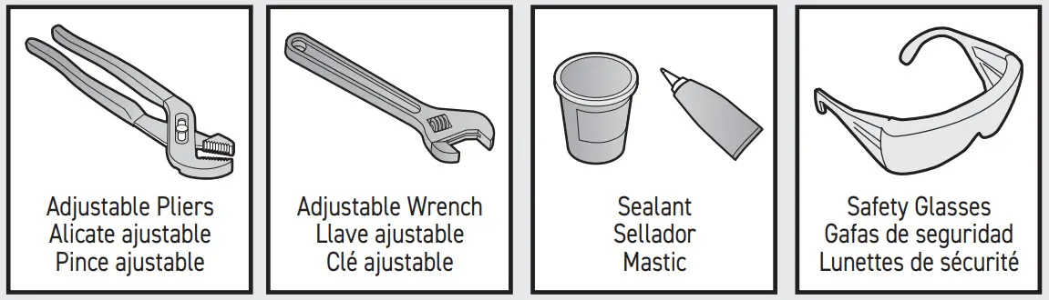 MOEN Two Handle Faucet - tools