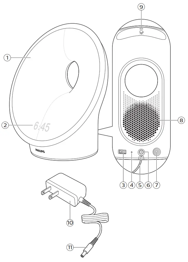 Philips SmartSleep Sleep and Wake-Up Light HF3650 HF3651 1