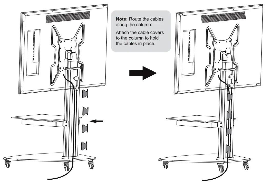 tripplite DMCS3255SG62 Premier Rolling TV Monitor - Cable Routing