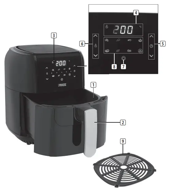 PRINCESS 01.183029.01.650 Digital Aerofryer - fig 1